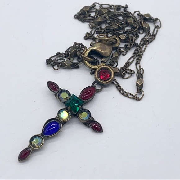 Sorrelli Crystal Cross Pendant Necklace - Picture 1 of 3